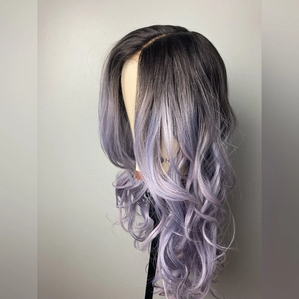 Ombre Light Gray Lace Wigs